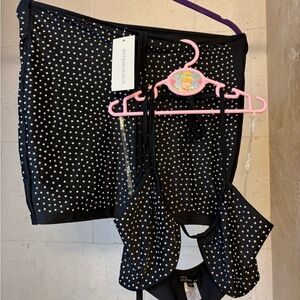 Hot & Delicious Black and iridescent, rhinestones Skirt & Crop Top Set